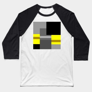 Minimalism in black, yellow and gray forms Baseball T-Shirt